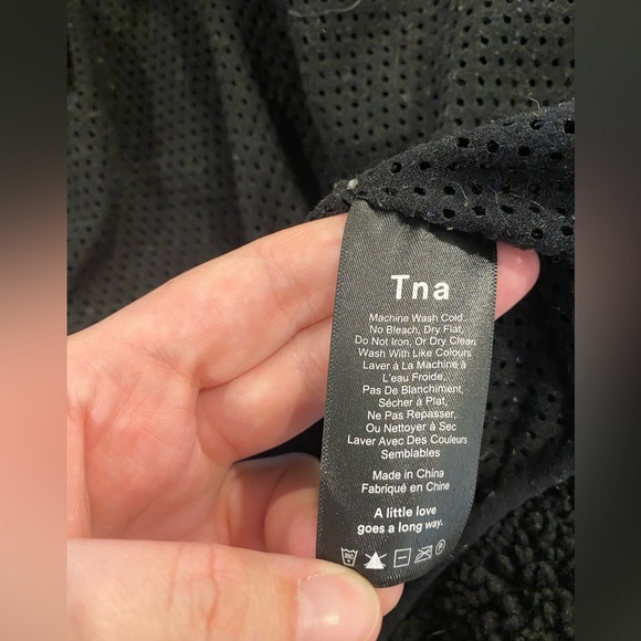 TNA Black Sherpa Fleece Zip-Up Jacket Women’s XS - Picture 7 of 8